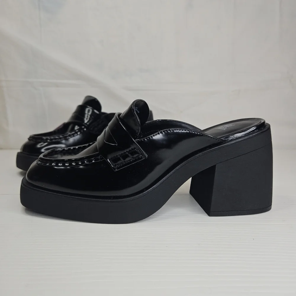 WILD FABLE Women's Eileen MuleHeel Chunky Block Elegant Platform Black Sz 8